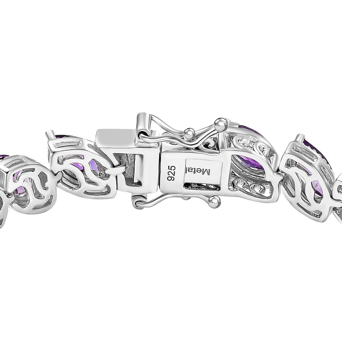 Rose De Morocco Line Bracelet (Size - 7) in Rhodium Plated Sterling Silver 7865343 4