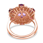 Morocco Amethyst & Multi Gemstone Ring in 18K Vermeil Rose Gold Plated 4.35 Ct.