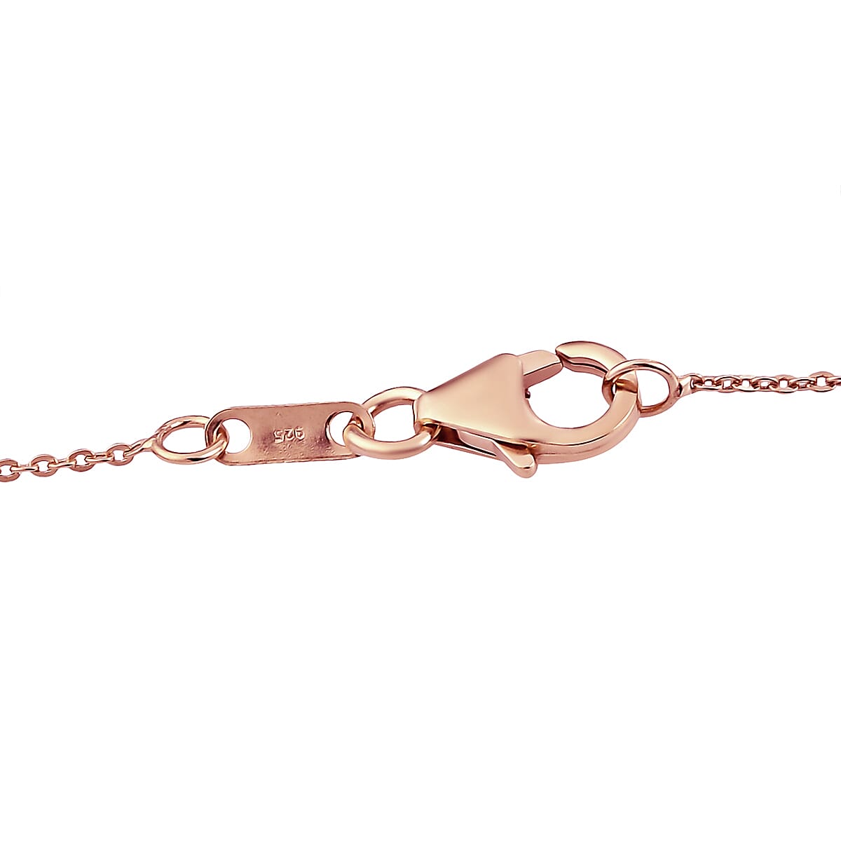 Natural Rose De Morocco Amethyst, White Zircon Snowflake Pendant with Chain (Size 20) in 18K Rose Gold Vermeil Plated Sterling Silver 4300779 5