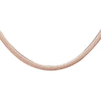 Rose Gold Overlay Sterling Silver Herringbone Bracelet (Size - 7.5)