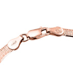 Rose Gold Overlay Sterling Silver Herringbone Bracelet (Size - 7.5)