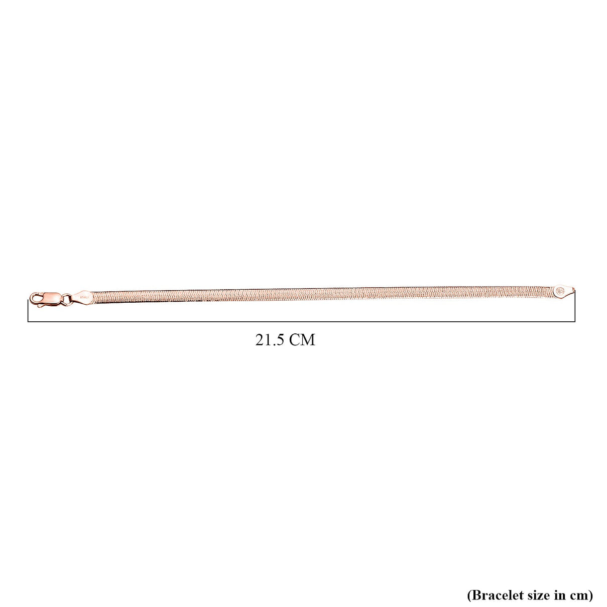 Rose Gold Overlay Sterling Silver Herringbone Bracelet (Size - 7.5) 7386270 4