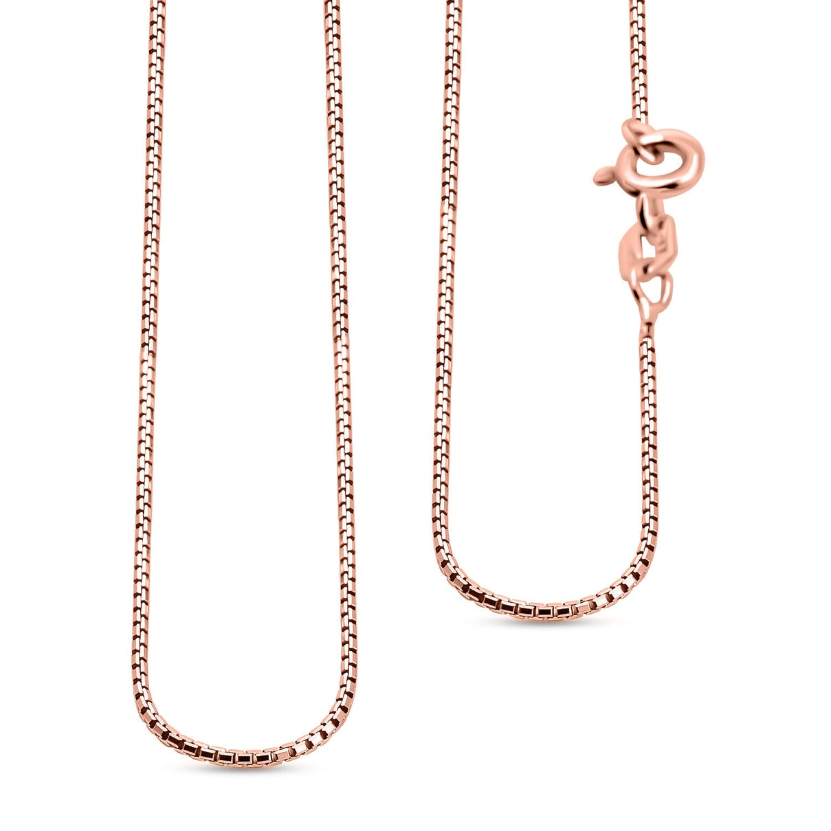 Box Chain in Rose - Yellow Gold Sterling Silver Chain (Size - 18) 7268944 0