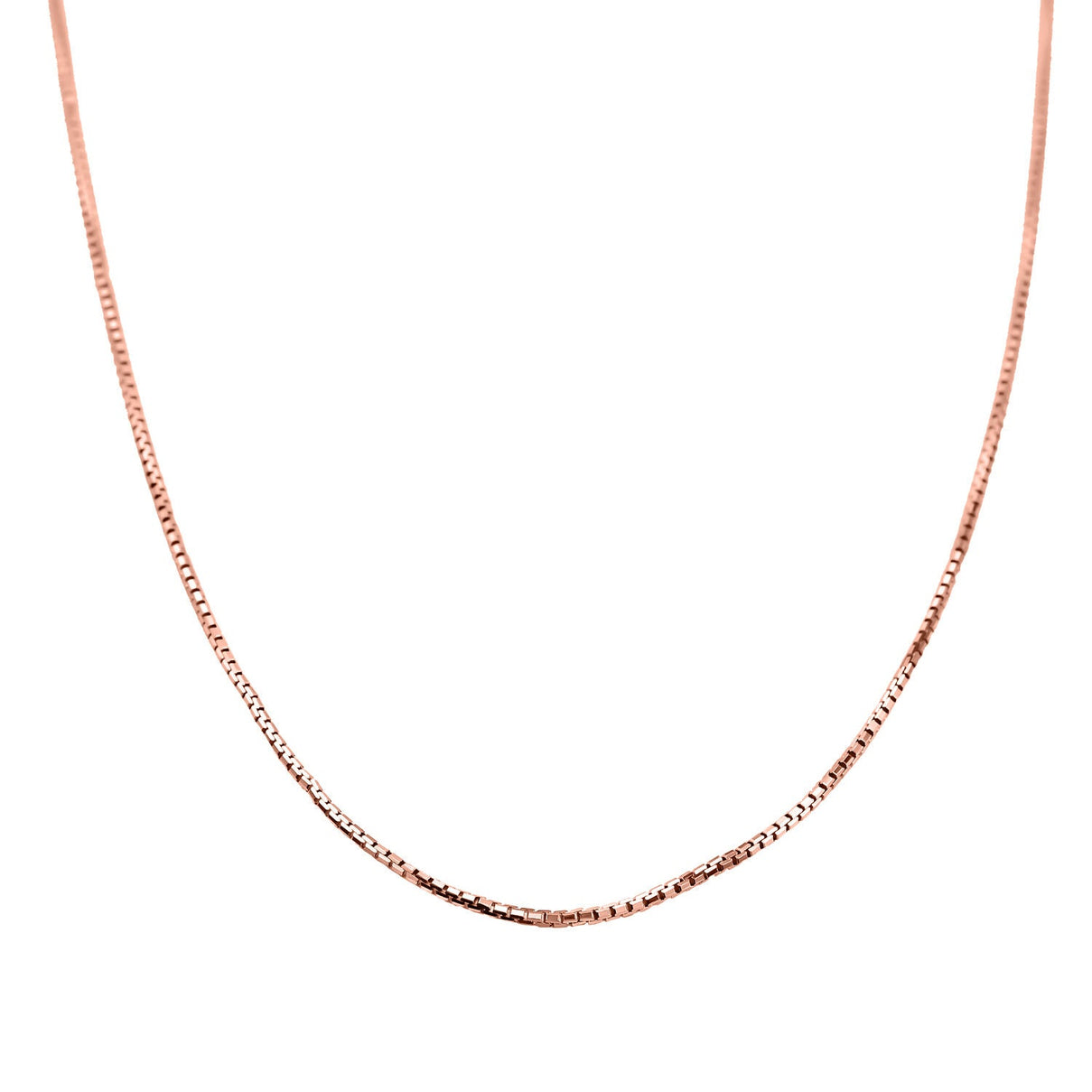 Box Chain in Rose - Yellow Gold Sterling Silver Chain (Size - 18) 7268944 2