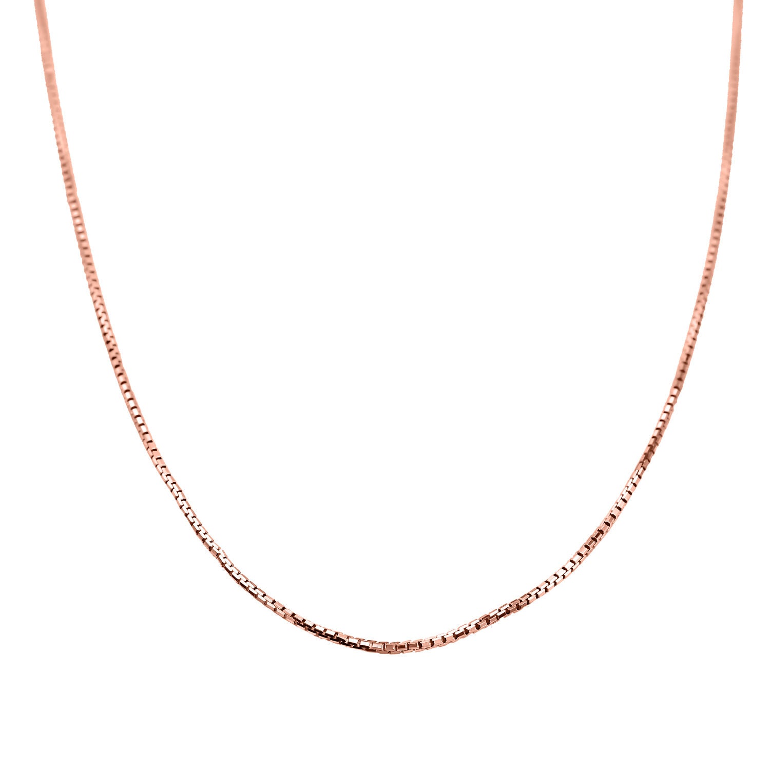 Box Chain in Rose - Yellow Gold Sterling Silver Chain (Size - 18) 7268944 2