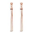 NY Close Out Deal - Rose Gold Overlay Sterling Silver Dangling Earrings (with Push Back)