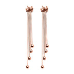 NY Close Out Deal - Rose Gold Overlay Sterling Silver Dangling Earrings (with Push Back)