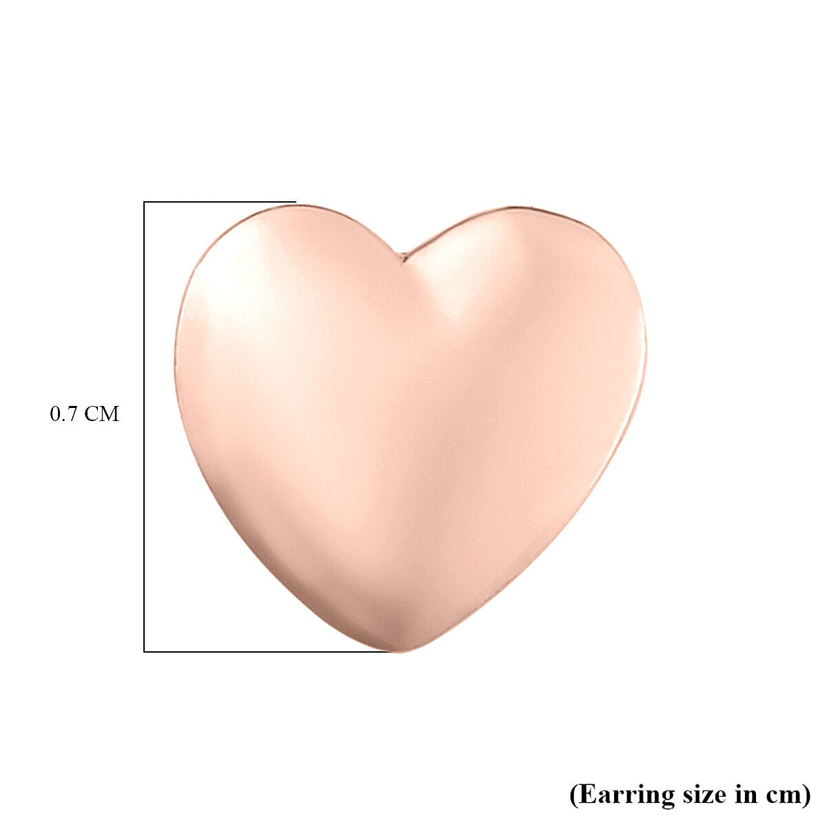 Heart Stud Earrings (with Push Back) in Sterling Silver in 18K Vermeil Rose Gold V32639338 5