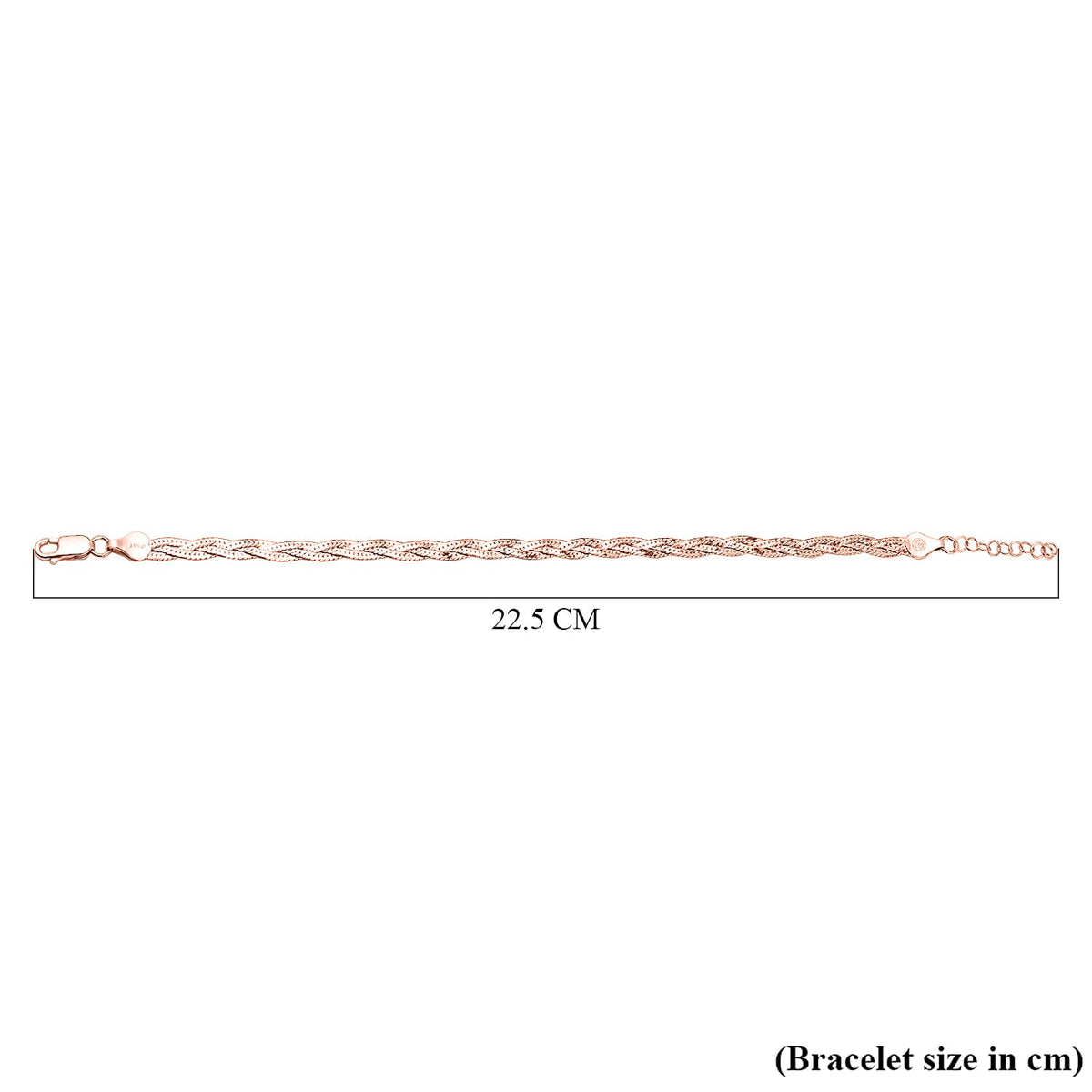 Rose Gold Overlay Sterling Silver Braided Bracelet (Size - 7.5 with 1 Inch Extender) 7027791 4