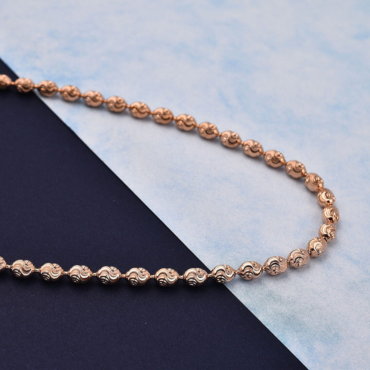 Rose Gold Overlay Sterling Silver Chain (Size - 20) With Lobster Clasp 7268963 1