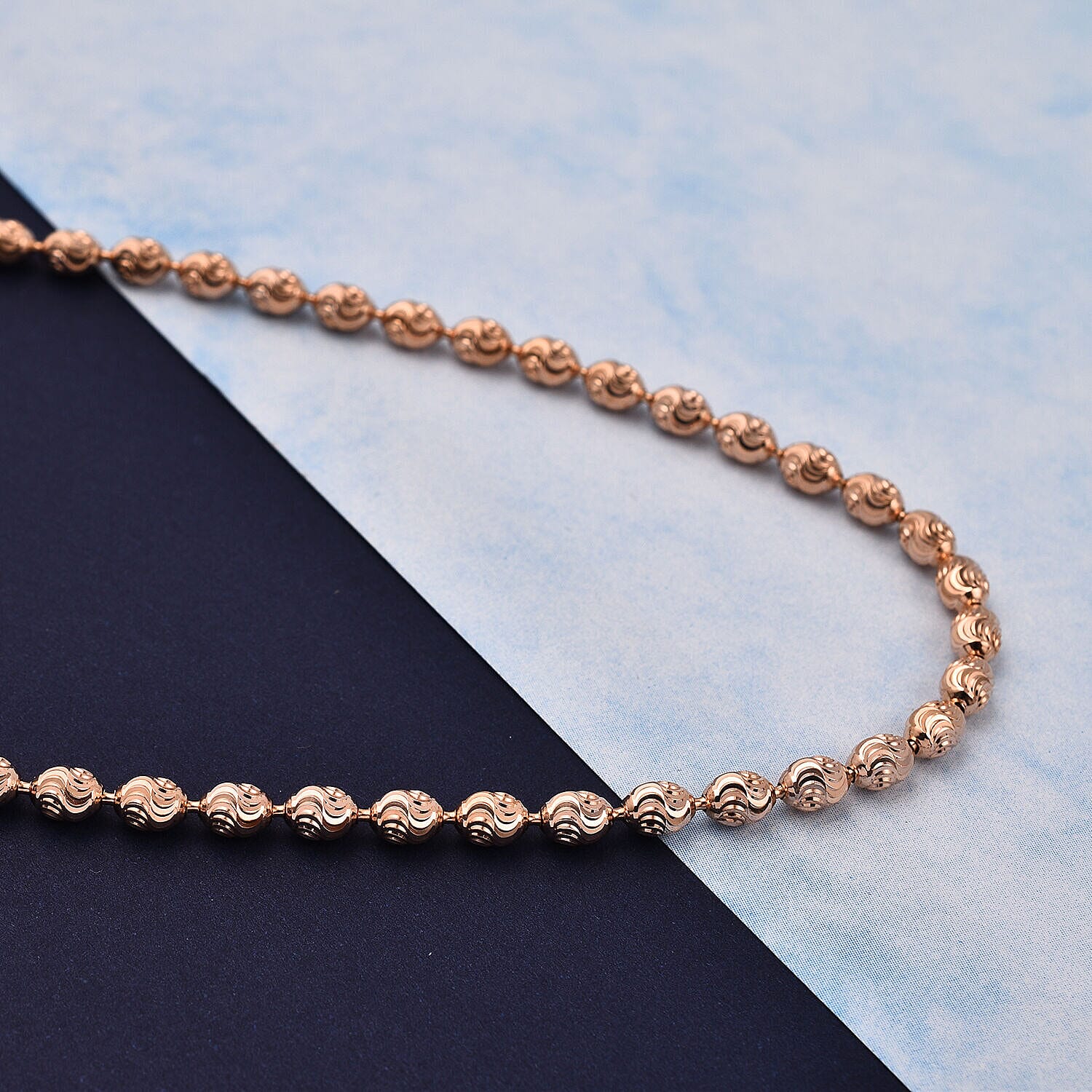 Rose Gold Overlay Sterling Silver Chain (Size - 20) With Lobster Clasp 7268963 1