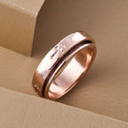 18K Vermeil Rose Gold Overlay Sterling Silver Cross Spinner Ring.