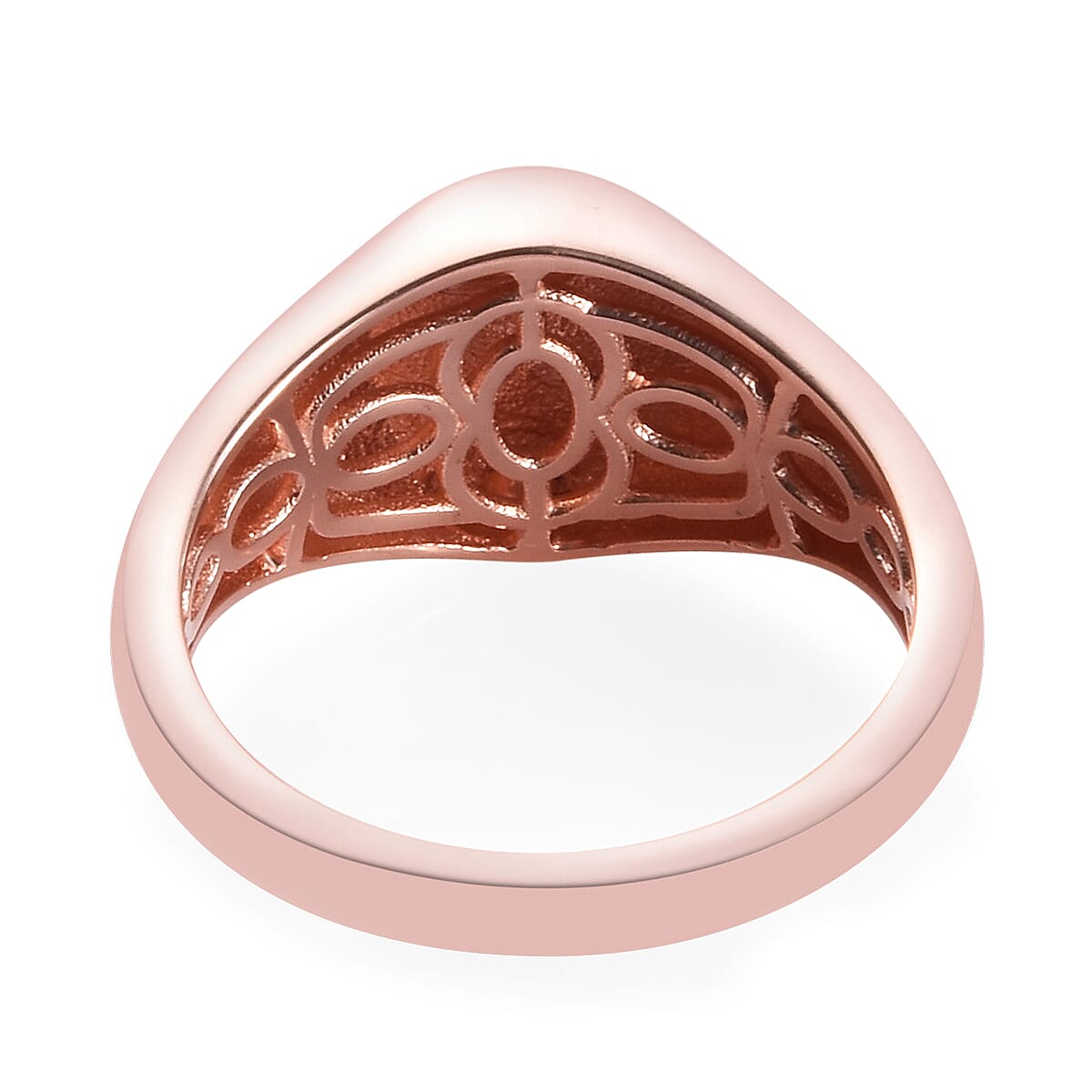 Rose Gold Plated Sterling Silver Ring, Silver Wt 5.30 Gms 3628338 5