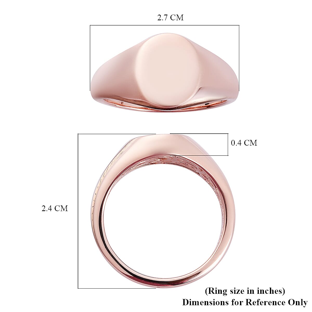 Rose Gold Plated Sterling Silver Ring, Silver Wt 5.30 Gms 3628338 6