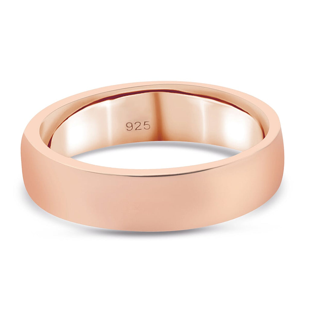 Rose Gold Overlay Sterling Silver Band Ring