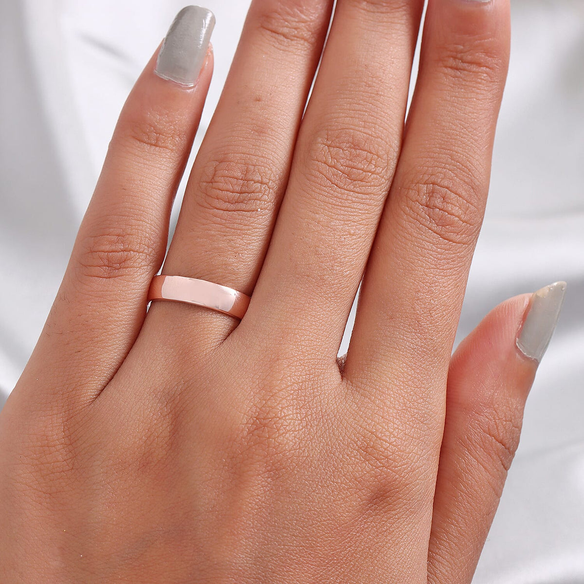 Rose Gold Plated Sterling Silver Wedding Band Ring 3719579 3