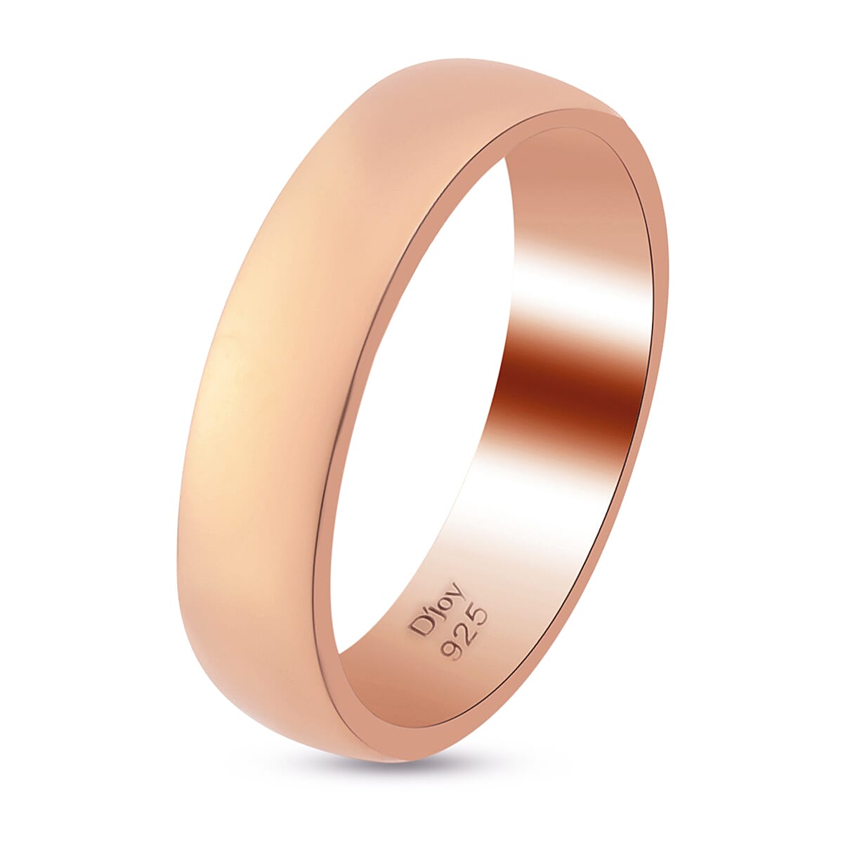 Rose Gold Plated Sterling Silver Wedding Band Ring 3719579 4