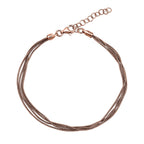 Rose Gold Plated Sterling Silver Snake Necklace (Size - 16-2 Ext.), Silver Wt. 9.2 Gms