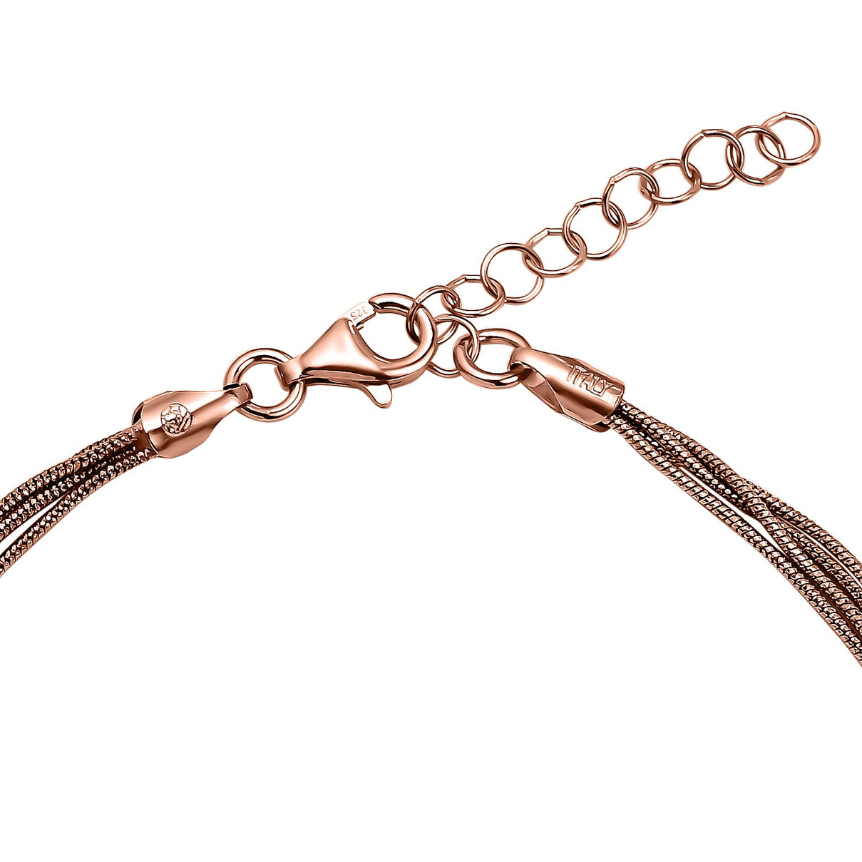 Rose Gold Plated Sterling Silver Snake Necklace (Size - 16-2 Ext.), Silver Wt. 9.2 Gms 7268933 3