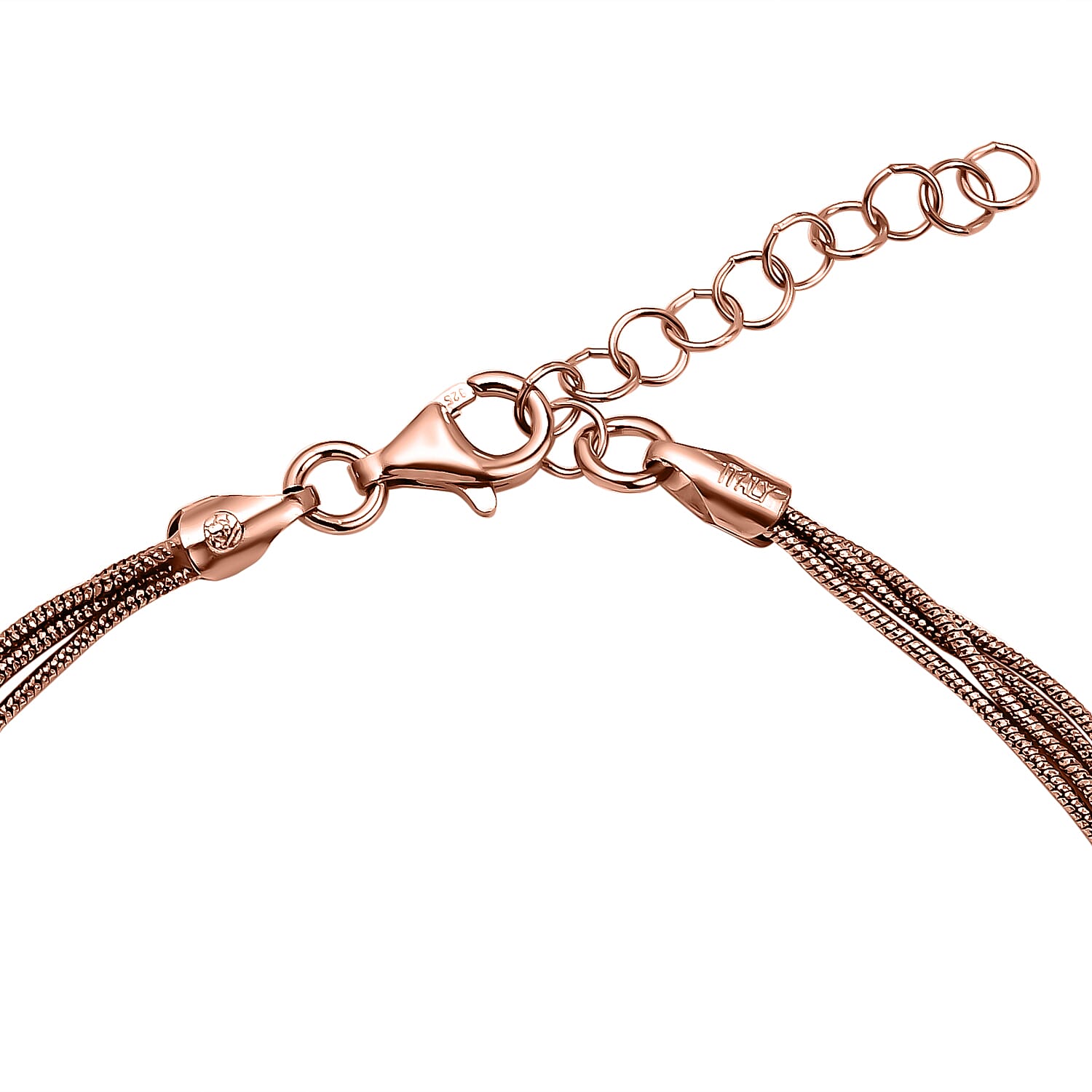 Rose Gold Plated Sterling Silver Snake Necklace (Size - 16-2 Ext.), Silver Wt. 9.2 Gms 7268933 3