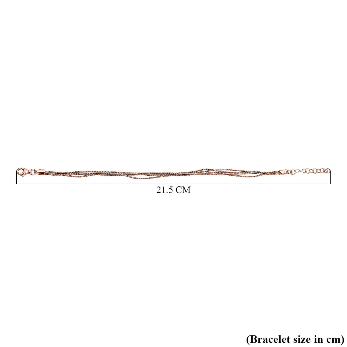 Rose Gold Plated Sterling Silver Snake Necklace (Size - 16-2 Ext.), Silver Wt. 9.2 Gms 7268933 4