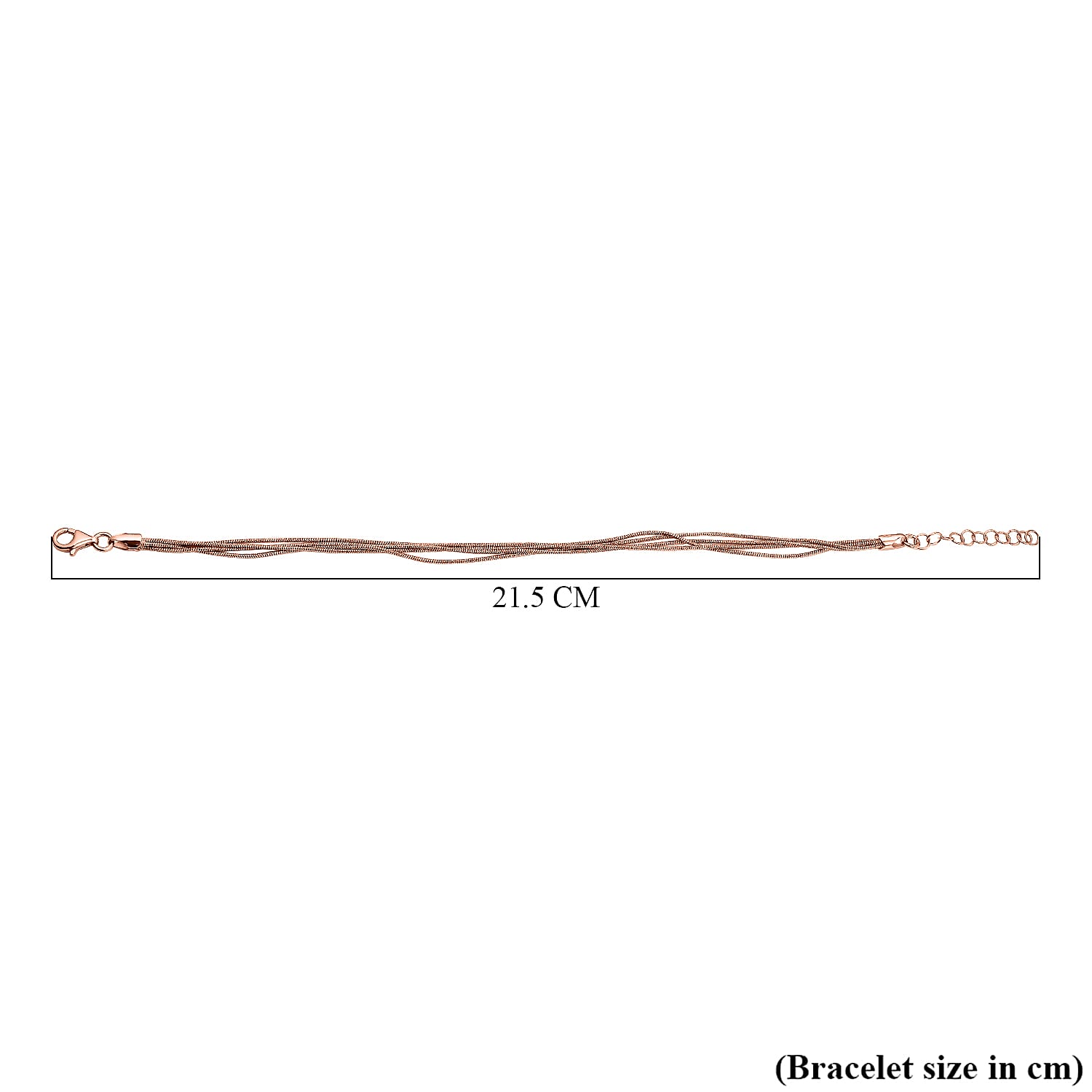 Rose Gold Plated Sterling Silver Snake Necklace (Size - 16-2 Ext.), Silver Wt. 9.2 Gms 7268933 4