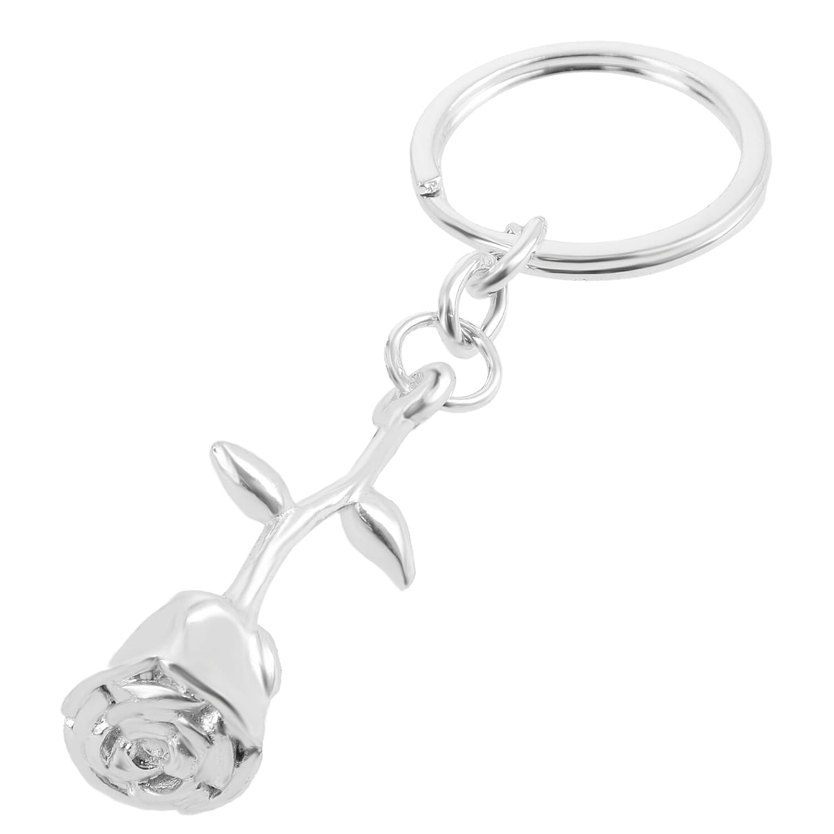 Rose Keychain in Silver Tone 7834584 2