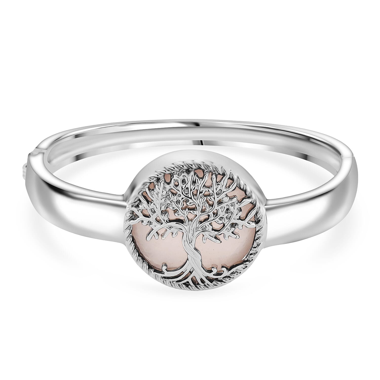Tree of Life Collection - Rose Quartz Cuff Bangle (Size 7.5) 8275496 0