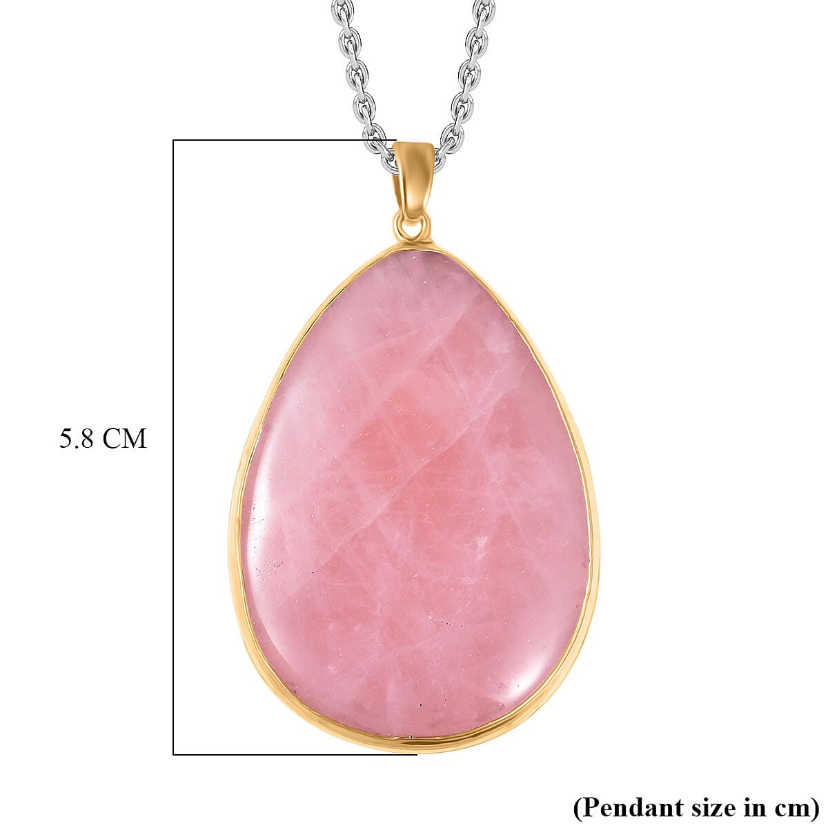 Rose Quartz Water Drop Necklace (Size - 24) in Yellow Gold Plated 40 Ct. V32729214 3