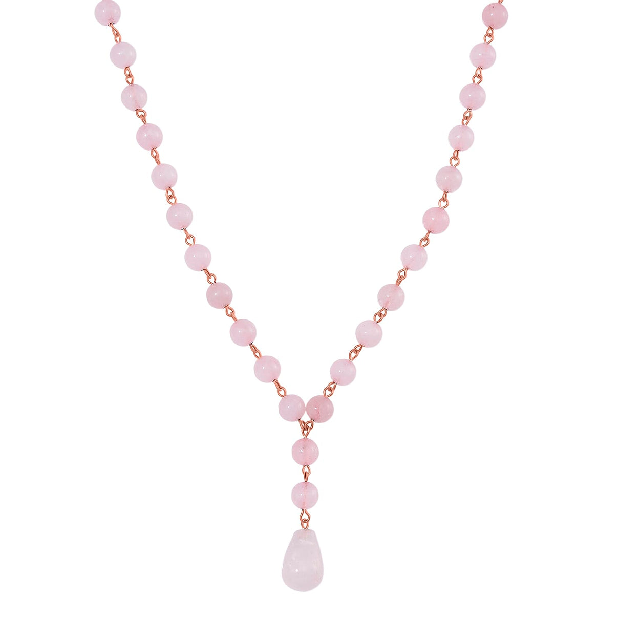 Rose Quartz Necklace (Size 18-2 Ext) in Rose Gold Tone 140.00 Ct. 8129868 0