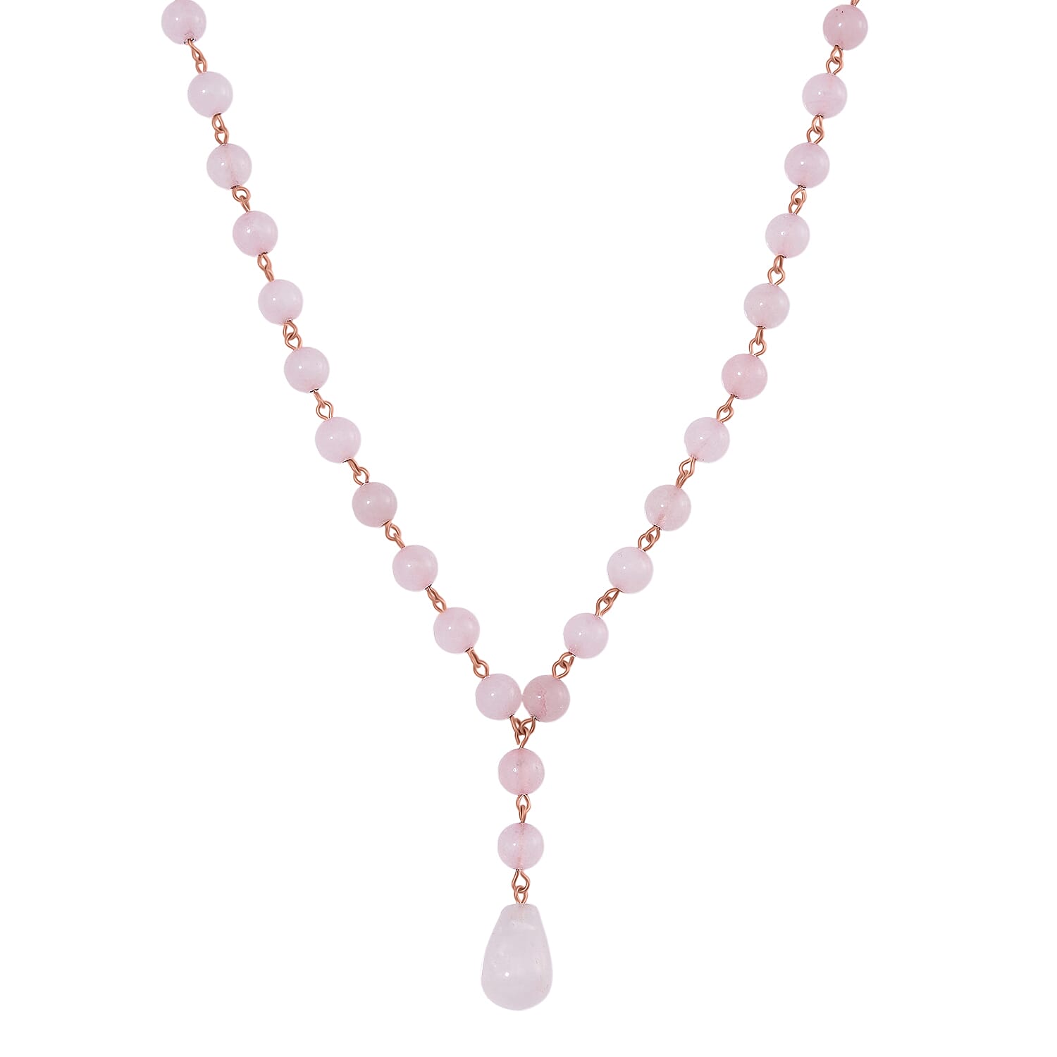Rose Quartz Necklace (Size 18-2 Ext) in Rose Gold Tone 140.00 Ct. 8129868 0
