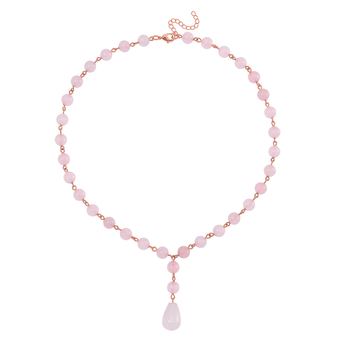 Rose Quartz Necklace (Size 18-2 Ext) in Rose Gold Tone 140.00 Ct. 8129868 3