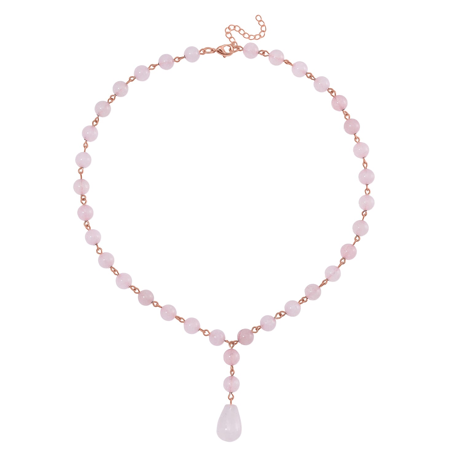 Rose Quartz Necklace (Size 18-2 Ext) in Rose Gold Tone 140.00 Ct. 8129868 3