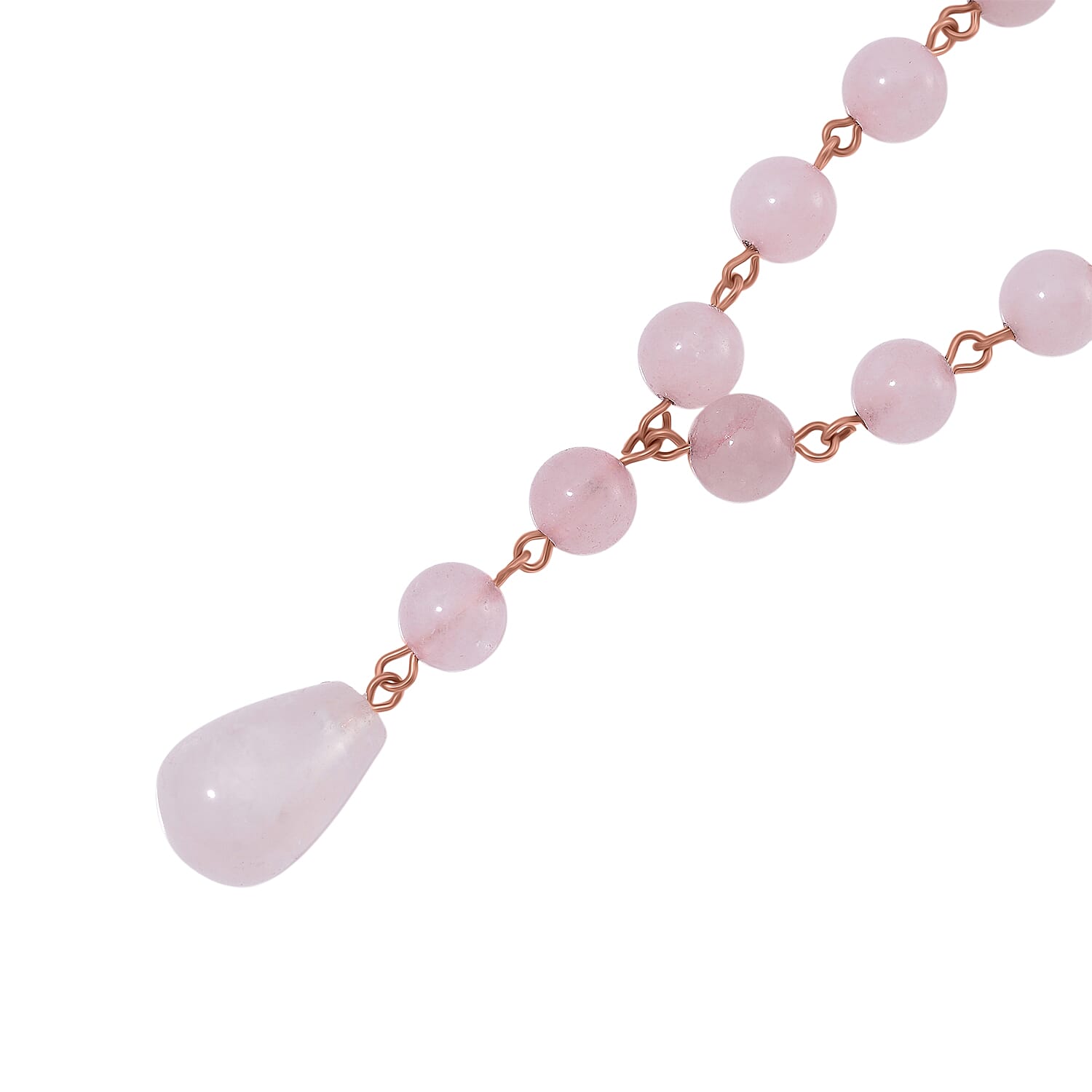 Rose Quartz Necklace (Size 18-2 Ext) in Rose Gold Tone 140.00 Ct. 8129868 4