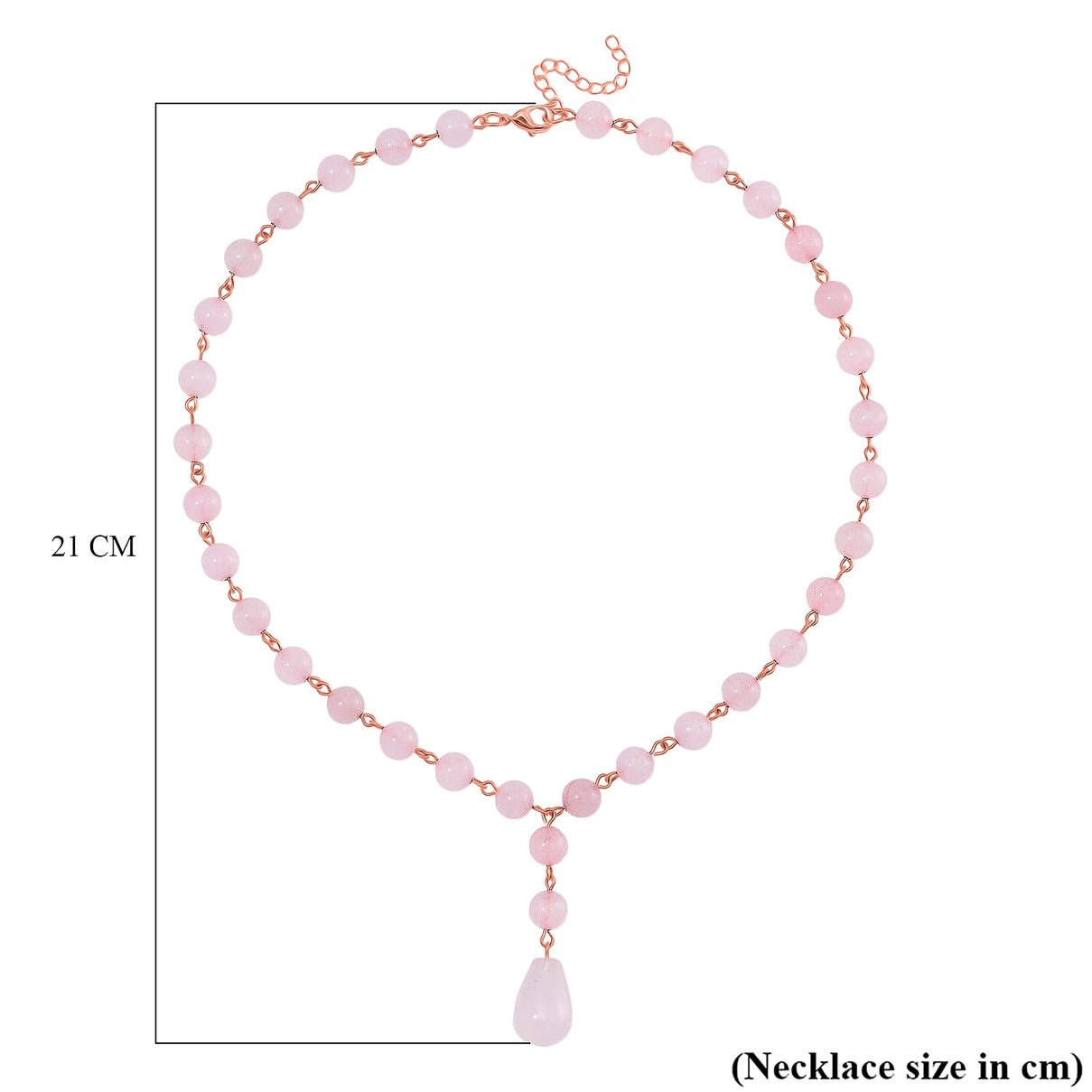 Rose Quartz Necklace (Size 18-2 Ext) in Rose Gold Tone 140.00 Ct. 8129868 6