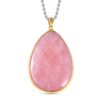 Rose Quartz Necklace (Size - 24) in Yellow