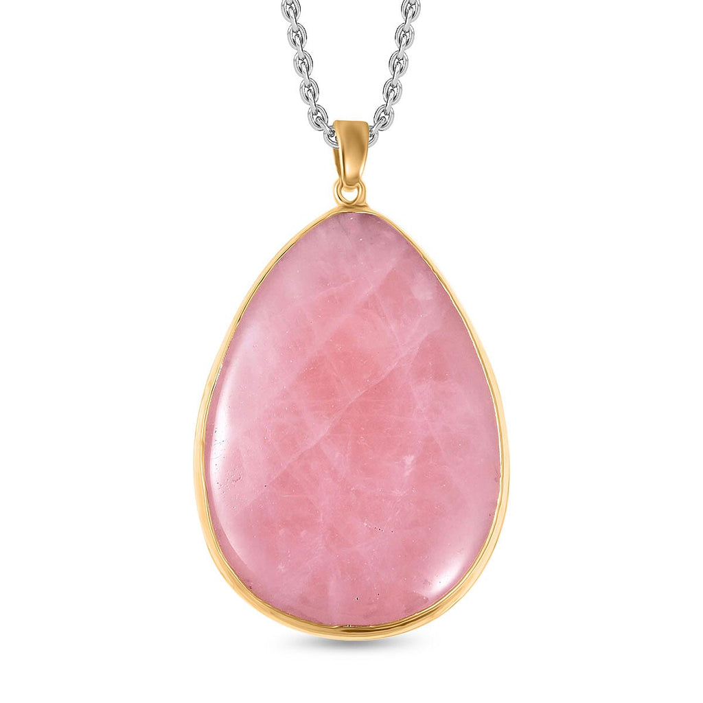 Rose Quartz Necklace (Size - 24) in Yellow