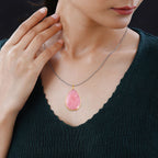 Rose Quartz Necklace (Size - 24) in Yellow