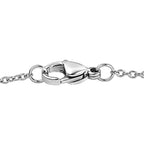 Rose Quartz Egg Shaped Necklace (Size - 30) in Stainless Steel