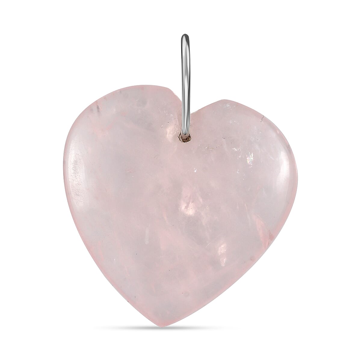 Rose Quartz Pendant in Rhodium Overlay Sterling Silver 45 Ct 7724010 0