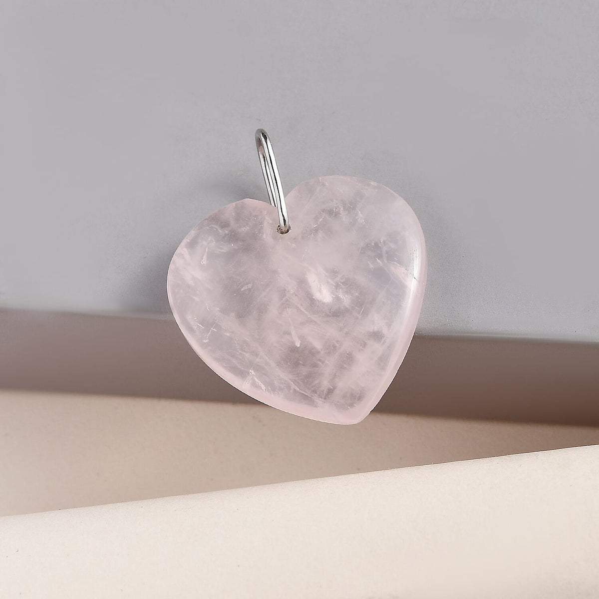 Rose Quartz Pendant in Rhodium Overlay Sterling Silver 45 Ct 7724010 2