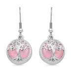 Rose Quartz Tree of Life Earring with Hook