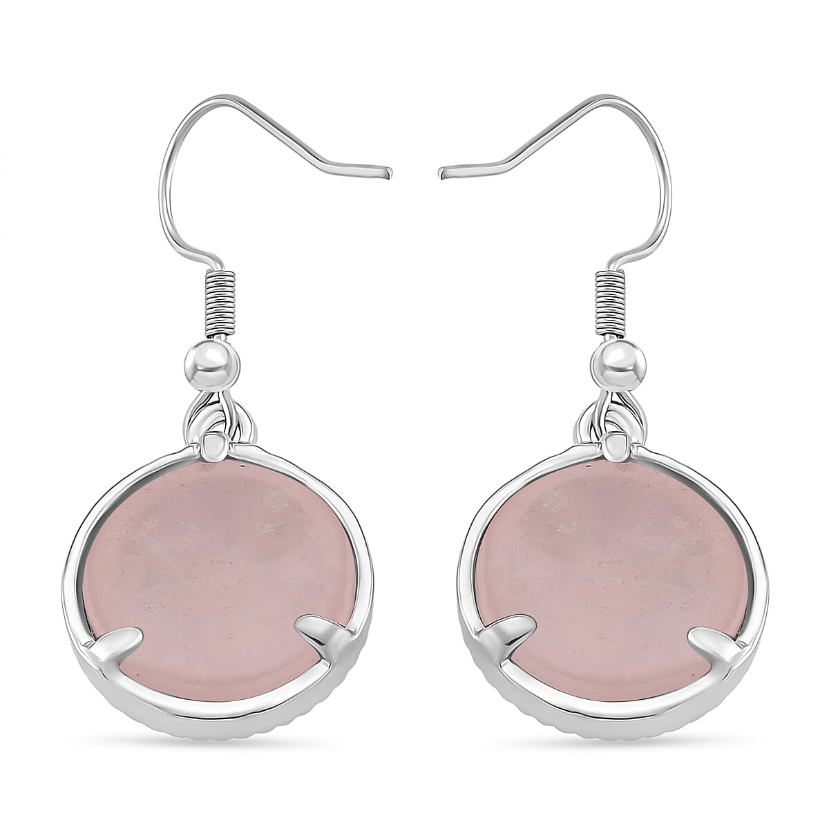 Rose Quartz Tree of Life Earring with Hook in Silver Tone 8256664 5