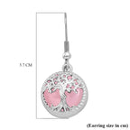 Rose Quartz Tree of Life Earring with Hook