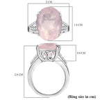 Natural Rose Quartz & Natural White Zircon Ring 8.436  Ct.