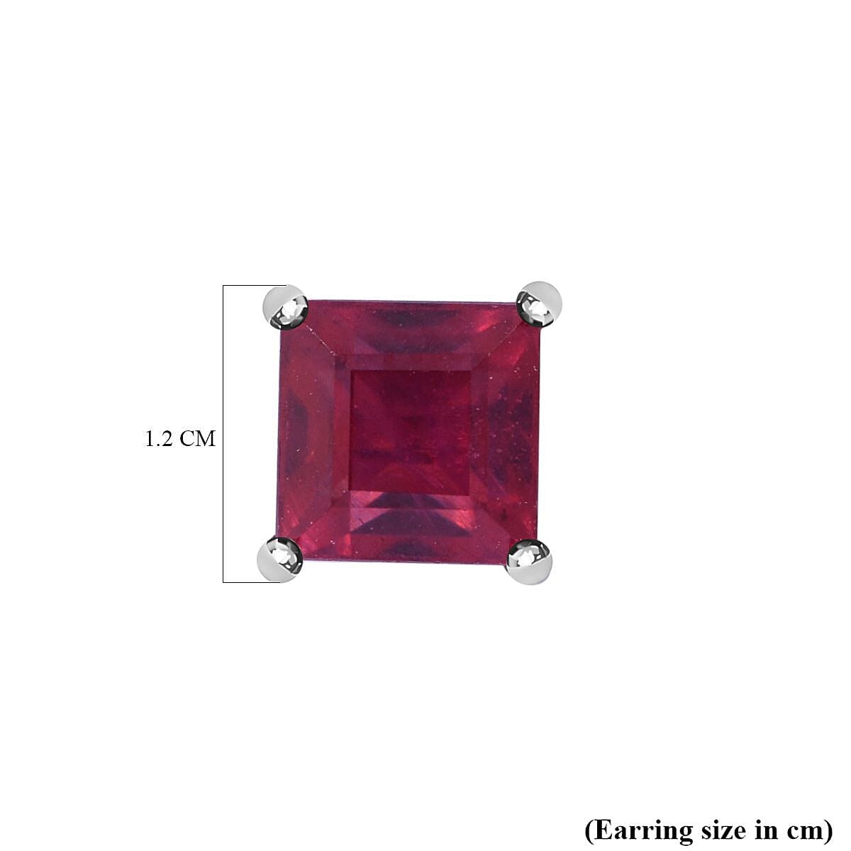 Rosey Delight 1.90 Ct AA African Ruby Solitaire Stud Earrings in 9K White Gold 7018449 6
