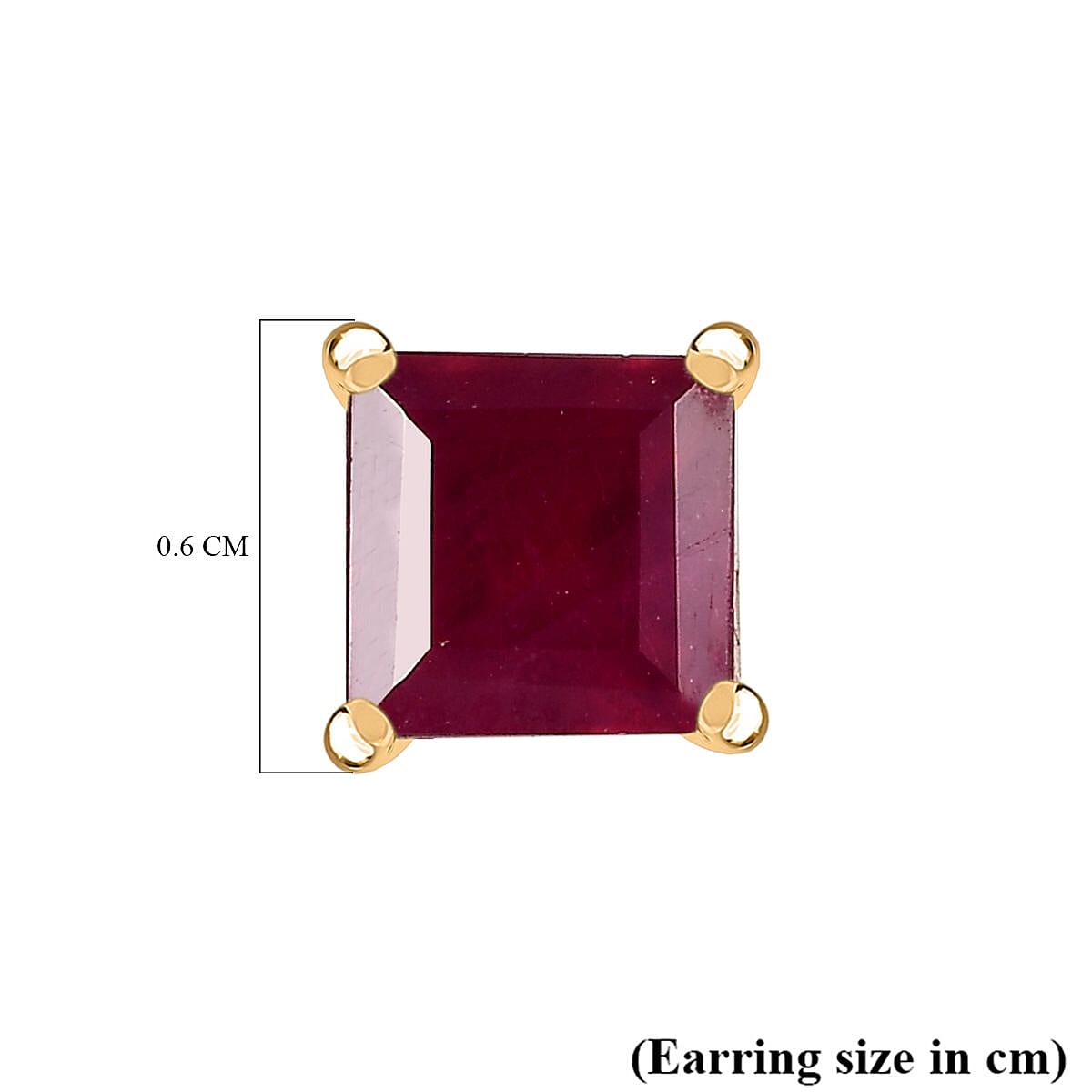 Rosey Delight 1.90 Ct AA African Ruby Solitaire Stud Earrings in 9K Yellow Gold 3551154 6