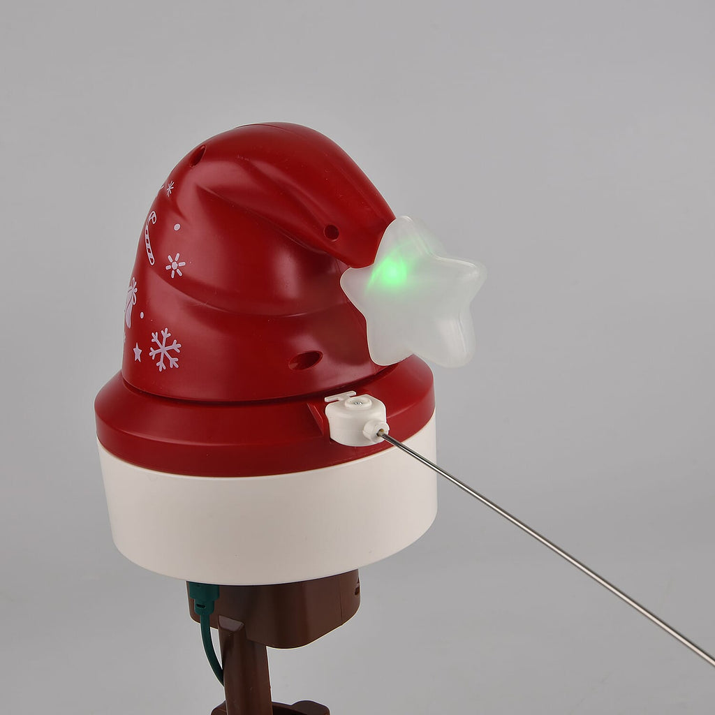 Rotating Christmas Tree Topper with Music & Lighting - Santa in a Hot Air Balloon, USB Type-C Powered