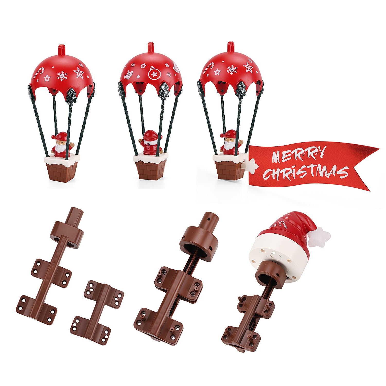 Rotating Christmas Tree Topper with Music &amp; Lighting - Santa in a Hot Air Balloon, USB Type-C Powered 8203511 6