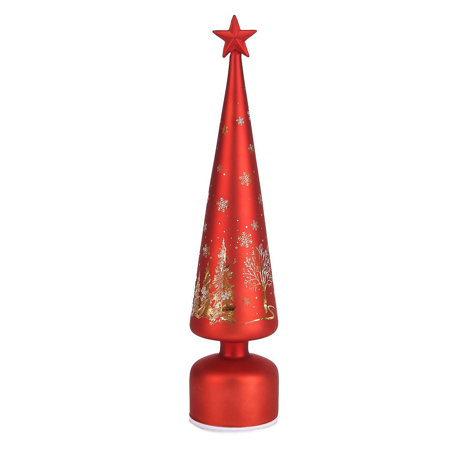 Rotating LED Christmas Tree Light - 3 x AA Battery-Operated (not included) - Red V32529618 0